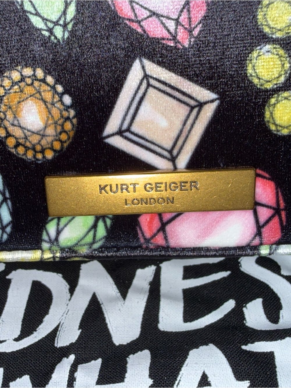 Kurt Geiger Mini Velvet Kensington Bag with dust bag - Picture 14 of 16